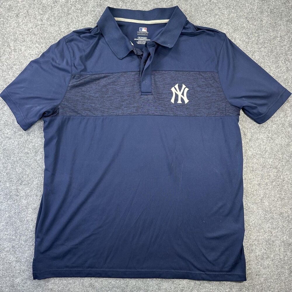 New York Yankees Shirt Mens 2XL Navy Blue MLB Baseball Genuine Merchandise Polo